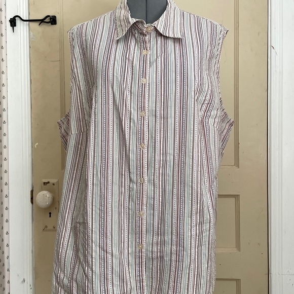 Vintage 100% Cotton Vest Blouse Size L-2X - Picture 4 of 4